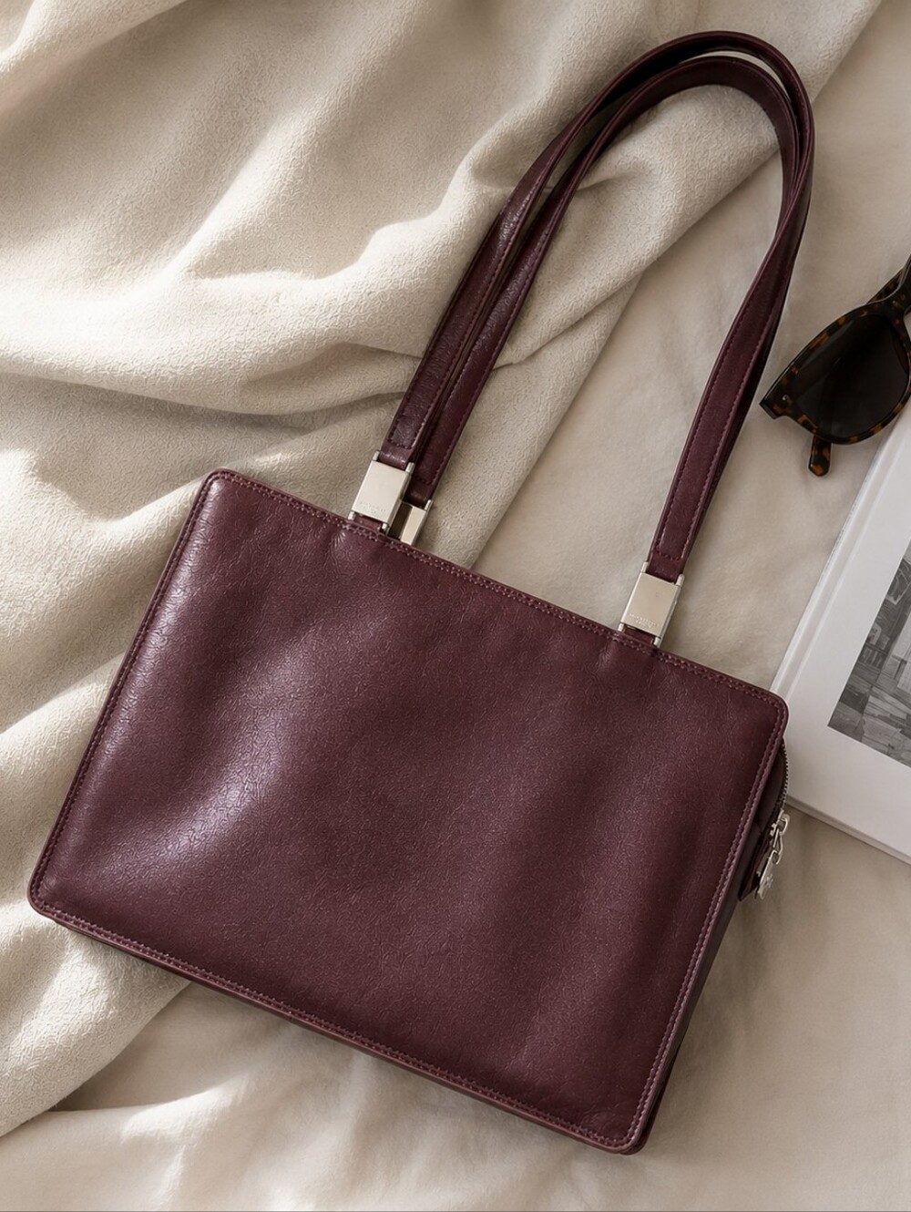 Francesco Biasia | Brown Leather Shoulder Bag Italian Leather